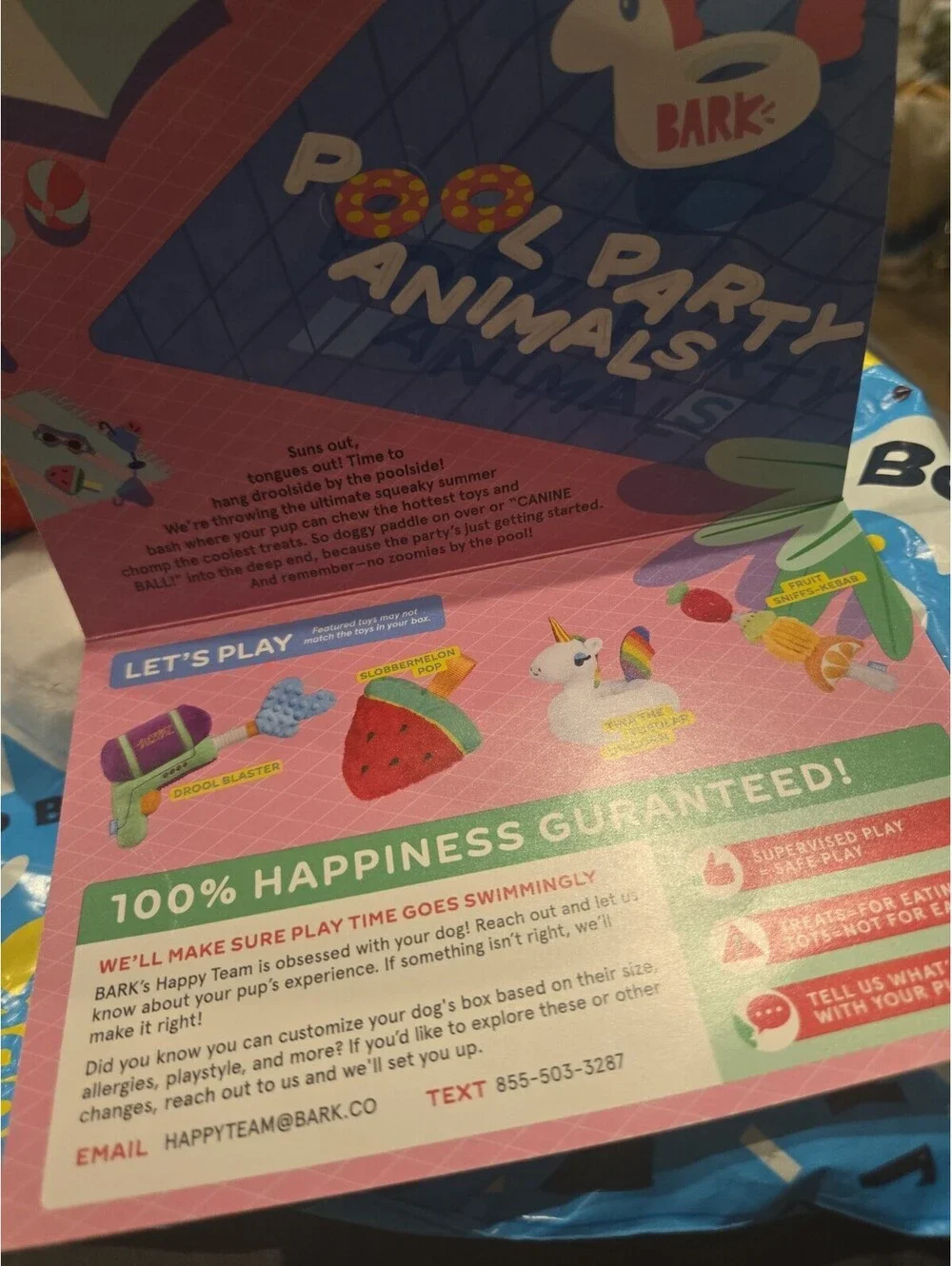 Bark Box Tina The Tubular Unicorn  Pool Float Plush Size Medium Dog Toy NWT